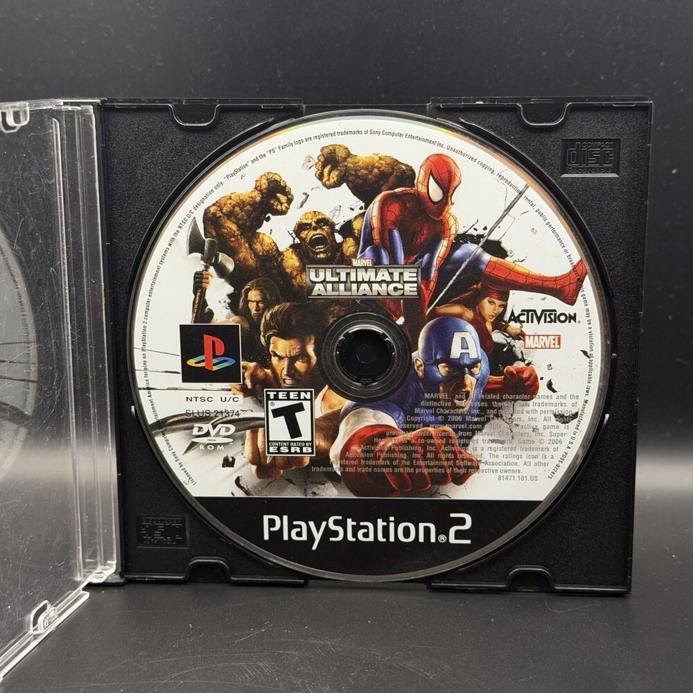Marvel: Ultimate Alliance (Sony PlayStation 2, 2006, PS2) Authentic, Disc Only